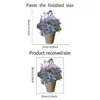 Planta Morada Floral Fresca y Sencilla en Maceta Pegatinas para Inodoro Dormitorio Baño Aseo Decoración del Hogar Pegatinas de Pared de Fondo Venta al por Mayor
