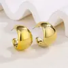 Pendientes dorados minimalistas lisos en forma de C para mujer, modernos y elegantes, con un toque de alta gama, pendientes anchos lisos minimalistas europeos y americanos