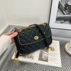 Bolso de Cadena Acolchado Estilo Tweed para Mujer 2025 Primavera Nuevo Estilo Bosque Versátil Un Solo Hombro Bandolera Bolso Cuadrado Pequeño