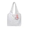 Bolsa de Ombro Plissada com Bolhas de Flores Fofa Grande Capacidade Leve Simples para o Dia a Dia Feminina Pequena Fresca e Doce Bolsa de Mão