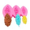 Molde de azúcar volteado molde de silicona con forma de piña piñones chocolate arcilla molde navideño pegamento de gota arcilla polimérica decoración de pastel