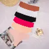 Pantaletas de Hielo Sin Costuras de Cintura Baja Europeas y Americanas, Pantaletas de Mujer de una Pieza Adhesivas de Color Sólido con Cintura Ondulada Hueca