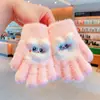 Luvas Infantis de Inverno para Meninas e Meninos, Quentes e à Prova de Frio, Forradas com Fleece, Desenho Animado Fofo, Cinco Dedos, Luvas para Bebê
