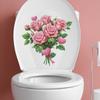 Pegatinas de pared autoadhesivas con diseño de rosa rosa para baño, decoración del hogar, venta al por mayor, HY-M390