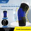 Joelheira Esportiva com Suporte de Mola para Corrida e Ciclismo, Protetor de Patelar, Manga de Tricô com Silicone, Equipamento de Proteção, Tira de Silicone, Antiderrapante, Absorvente de Choque