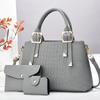 Bolsa feminina de cor sólida, nova bolsa com estampa de pedra, conjunto de três peças para viagem, bolsa de mão de grande capacidade para comércio exterior