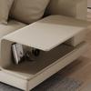Sofá Connery Estilo Crema Sofá de Cuero Moderno Sencillo Diseño de Villa de Alta Gama Sofá Grande para Sala de Estar de Piso Plano