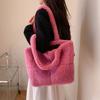 Bolsa de Felpa Otoño e Invierno 2024 Nuevo Cuadrado Lana de Cordero Granulada Bolso de Hombro Estilo Coreano Gran Capacidad Tote Bolsa de Pelo