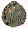 Nueva Camisa de Trabajo Casual Americana Retro Chaqueta Cardigan para Hombre Parche en Contraste Marca de Moda Atractiva Camisa de Manga Larga