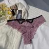 Tanga de encaje sexy para mujer, de malla jacquard, sin costuras, con puntos de ondas cruzadas, ropa interior transpirable y cómoda, pantalones de yoga para fitness
