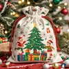 Saco com cordão de decoração de Natal, bolsa grande para armazenamento de presentes de Natal, bolsa de presente do Papai Noel