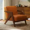 Silla Richard Nórdica de Madera Maciza Sillón Individual para Sala de Estar Silla de Ocio para Balcón Café Estilo Antiguo Silla Carbonizada