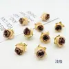 Flores de seda, flores artificiais, cabeças de flor de botão de rosa em cores de outono, confecção de adereço de cabeça Hanfu estilo antigo, kit de material de flor falsa de botão de rosa com flores