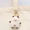 Accesorios Hechos a Mano para Bolsas en Stock: Colgante de Gato Siamés Tejido a Ganchillo, Adorno de Muñeca de Hilo, Llavero Tejido