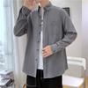 Primavera e Outono Nova Camisa Masculina de manga comprida Casual Hong Kong Estilo Japonês Estilo Loose Tooling Shirt Trendy Brand Casaco Masculino Trendy