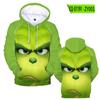 Suporta Moletom Personalizado com Pelo Verde Estranho do Grinch com Fotos e Moletom com Capuz de Veludo de Natal, Moletom com Capuz Pulôver de Paródia