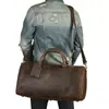 Bolso de mano transfronterizo de cuero vacuno de primera capa para fitness y viajes, bolso de hombro y cruzado de cuero genuino con compartimento para zapatos, bolso de viaje vintage de cuero crazy horse