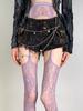 Verão cantor principal retrô roxo rima jacquard suspensórios meias sexy puro feminino y2k shibuya garotas quentes subcultura punk