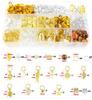 238 Horquilla Trenza Sucia Cuentas de Madera Cabello Trenzado Metal Hebilla Redonda Trenza Tocado Estrella diy Horquilla En Caja Tubo de Flores