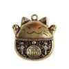 Chaveiro de latão gato da sorte carro chaveiro criativo pingente gato oco vintage pingente masculino e feminino atacado