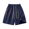 Shorts de verão masculinos para praia de secagem rápida, shorts finos de seda gelo, calças da moda de marca com corte solto para proteção solar para casais, vestuário esportivo masculino para atividades ao ar livre