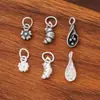 Nuevo colgante de flor de campana con forma de cuerno de flor retro estilo chino de plata de ley S925, accesorio para ensartar cuentas y hacer cordones DIY