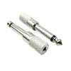 Adaptador de metal niquelado de 6.5 a 3.5 hembra mono pequeño a grande enchufe de audio para micrófono, audífono, mezclador