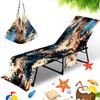 Cross-border Beach chair cover microfiber beach chair cover 3D impressão digital folhas podem ser encomendadas pelo menos uma peça