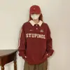 Camisetas tipo Polo Serie Deportiva Retro de Moda de Comercio Exterior 2025 Otoño e Invierno Nuevas Sudaderas Holgadas con Letras para Hombres y Mujeres