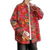 2025 Primavera e Outono Nova Roupa Masculina Nordeste Flor Grande Camisa de Manga Comprida Estilo Hong Kong Tendência Juvenil Casual Bonito Popular