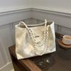 Bolso de mano de cuero suave de gran capacidad, estilo coreano, primavera 2024, nuevo, con cadena, para hombro y axila.