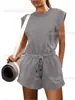 Mono Casual de Moda con Cintura Ajustable, Color Sólido, Espalda Hueca, Estilo Europeo y Americano, Nuevo para Primavera y Verano 2024, para Mujer