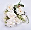 Flores de simulación rosas 9 rosas de ensueño flores de simulación para bodas decoración del hogar flores artificiales arreglo floral