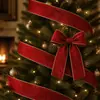 Cinta de Terciopelo Navideña con Borde Dorado Decoración de Árbol de Navidad Festival Lazo DIY Empaque de Caja de Regalo Cinta de Color Terciopelo