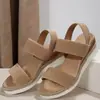 Nuevos zapatos de mujer de talla grande para comercio transfronterizo 2024 nuevas sandalias europeas y americanas talla grande comercio exterior cuerda de cáñamo tacón de cuña elástico