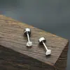 Brincos de tarraxa finos com cravação de diamante de quatro garras, fivelas rosqueadas simples, estilo ins japonês e coreano, brincos de tarraxa para cartilagem da orelha com zircônia super brilhante de luxo leve