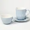 *Novo 0458* 9,7*10,8cm 460ml *Série Flores e Grama* Conjunto de Xícara e Pires de Cerâmica em Relevo Lírio-do-vale