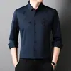 Nova Camisa Masculina de Manga Longa Primavera e Outono 2024, Camisa Respirável para Negócios, Camisa Casual da Moda, Atacado