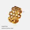 ¡Gran Venta en Stock! Anillo Punk de Estilo Genial, Simple, Chapado al Vacío en Oro de 18 Quilates, Anillo de Acero de Titanio Fundido, Venta al por Mayor de Fábrica