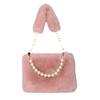 Bolsas de Pelúcia em Estoque com Designs Únicos, Novos Estilos Primavera/Verão, Bolsas de Mão Fashion com Pérolas, Bolsas Transversais Populares para Mulheres