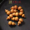 Frasco Giratorio de Calabaza Ébano para Rapé con Junta de Bambú Tallada, Florero Hueco Incrustado con Latón, Simbolizando Prosperidad y Ascensión