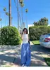Pantalones de Lino Anchos y Sueltos de Sensación Ligera para Uso Casual freewear Número de Modelo 77042