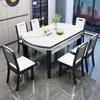 Juego de mesa y sillas de comedor de pizarra, mesa de comedor moderna minimalista de madera maciza para casas pequeñas, mesa redonda convertible, mesa de comedor plegable