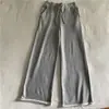 Pantalones Deportivos con Borde de Piel Gris para Mujer, Bucle, Primavera y Otoño, Cintura Alta, Rectos, Holgados, Pierna Ancha, Estilo Casual Americano, Aspecto Delgado, Pantalones de Chándal