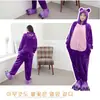 Otoño e Invierno Comercio Exterior Infantil Gato Morado Diana Animal de Dibujos Animados Franela Pijamas Gemelos Ropa de Casa para Hombres y Mujeres