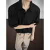 Camisa Polo texturizada de verão com recortes vazados e gola, estilo retrô americano para homens, leve, casual e estilosa, camiseta de manga curta com caimento solto