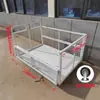 Carrito de Rotación de Materiales, Carrito de Entrega Rápida, Carrito de Valla para Guardería, Carrito Empujado a Mano, Carrito de Transporte con Cubierta de Placa de Hierro, Carrito Pequeño con Barandillas