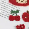 Bolsas Rojas Lindas de Dibujos Animados de Frutas/Animales Listas para Usar, Pasadores para el Cabello de Ropa, Pegatinas de Tela Decorativas Hechas a Mano para Bricolaje y Accesorios