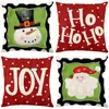 Funda de almohada navideña más vendida transfronteriza con estampado festivo de Papá Noel, funda de almohada para decoración del hogar, venta al por mayor directa del fabricante