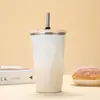 Taza de Café con Forma de Diamante de Acero Inoxidable 304, Modelo Nuevo Transfronterizo, con Popote, Taza Térmica para Uso en Exteriores, Taza de Agua para Coche, Venta al por Mayor Personalizada